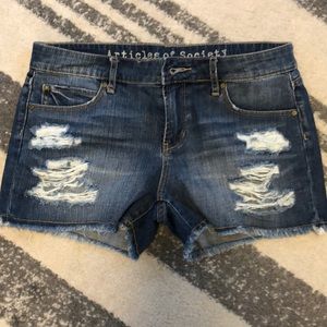 Articles of Society Distressed Denim Shorts